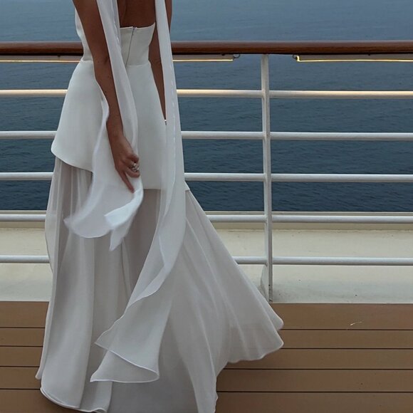 Matters Store - Monaco White Dress with Scarf - Picture 2 of 5